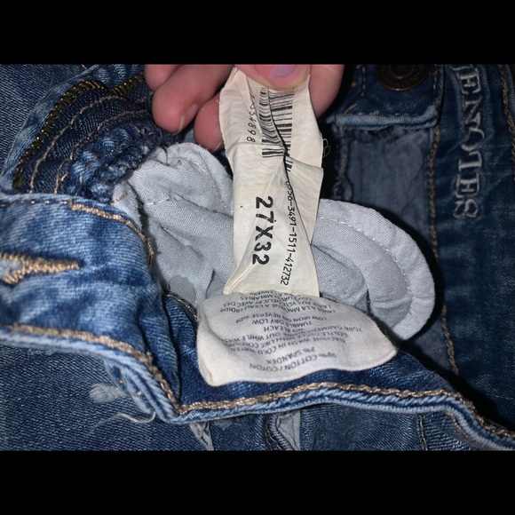 Bluenotes denim jeans, medium/dark wash, ripped style! Super skinny mid rise - Picture 10 of 10